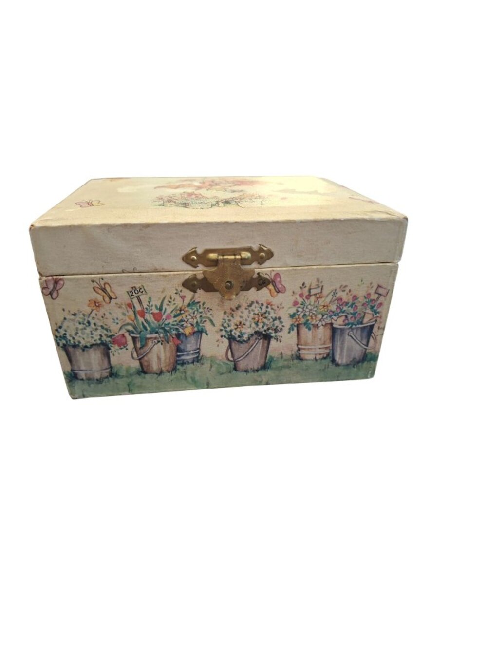 Vintage Music Box American Greetings Musical Jewelry Box Clown Mirror Spring Toy